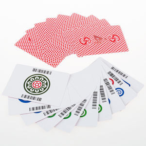 Jeu de cartes à jouer personnalisé personnalisé de haute qualité 300gsm Blue Core Paper <span class=keywords><strong>Mahjong</strong></span> Barcode Board Chess Card - Product Image 1