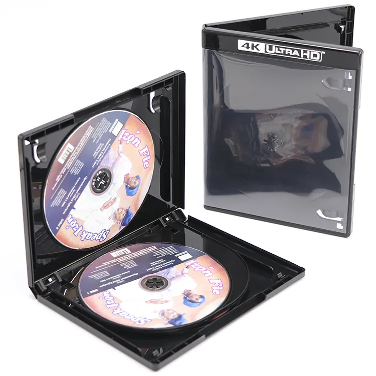 Plastic High Quality Portable Empty Hot-stamping 4k UHD Blu Ray Cd Case Plastic 3 Disc CD DVD Case 14mm 4k UHD Bluray Box