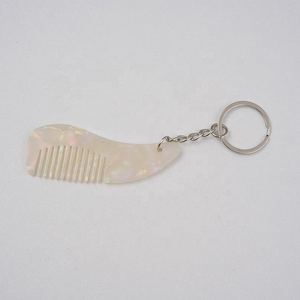 Peineta de bolsillo mini de acetato con diseño de caparazón de tortuga, portátil, colorida, para mujer y niños, con colgante y llavero. - Product Image 5