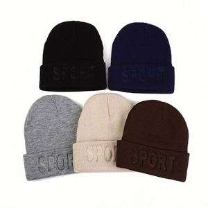 Winter Trendy Women Men Warm <b>Hat</b> Knitted Beanie <b>Hat</b> With Embossed Sports Logo - Product Image 1