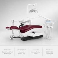 Fauteuil dentaire électrique standard Detes TS-8830 avec construction en cuir, plastique et métal, certifié CE, garantie de 2 ans