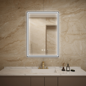 Marco de aluminio Espejo de baño Led Marco negro - Product Image 1