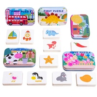 Montessori Kids Matching Paper Puzzle Dinosaur Animal Vehicle Fruit Thema Magische Kubussen Educatief speelgoed voor baby's van 2-4 jaar