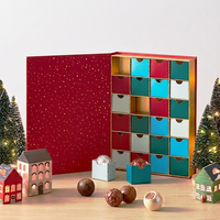 Calendrier de l'Avent personnalisable à remplir, boîte surprise de Noël, 24 jours, boîte cadeau pliable avec tiroirs pour chocolat, cosmétiques, jouets