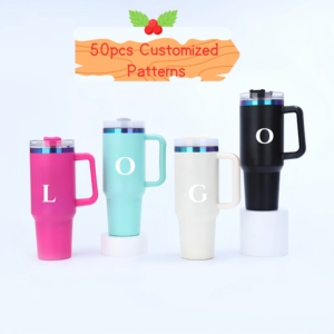 <span class=keywords><strong>Taza</strong></span> de viaje de acero inoxidable de 40oz impresa en 3D personalizada para Halloween/Navidad nuevo estilo con asa empaquetada en cartón 500 Uds. - Product Image 2