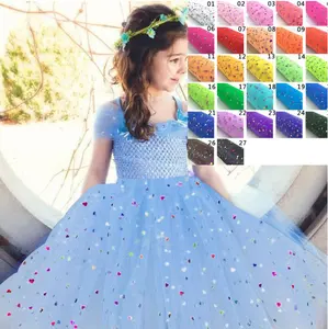 Cuore di Scintillio Sequin di Tulle Rotolo di 15 centimetri 10Yards Spool Tutu Decorazione di Cerimonia Nuziale del Organza Laser FAI DA TE Festa di Compleanno Forniture