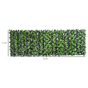 Outsunny 3x1m PE et tissu rouleau de haie artificielle modèle 844-204 pour balcon et jardin vert clair et vert foncé - Product Image 3