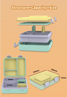 Nouvelle boîte à bento en vente meilleure vente Bpa offres spéciales gratuites, bas prix Promotions Boîte à lunch 5 compartiments Tritan Material Bento