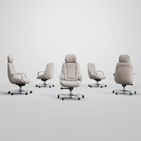 Chaise de bureau de direction ergonomique en cuir véritable de luxe, moderne, pivotante à 360°, inclinable, réglable en hauteur, imperméable