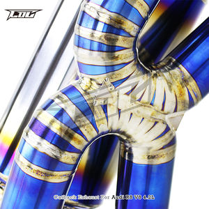 Auto Valved Catback Muffler untuk Audi <span class=keywords><strong>R8</strong></span> V8 4.2L 2007-2013 Titanium biru pabrik katup X pipa Catback Muffler knalpot melarikan diri - Product Image 3