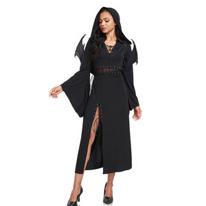 Gothique Ange Noir Halloween Robe Diable Sorcière <span class=keywords><strong>Vampire</strong></span> Mariée Adulte Cosplay Costume pour Bal Masqué - Product Image 3