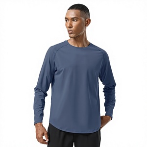 Áo thun thể thao chạy bộ xuyên biên giới, tay dài, chất liệu polyester, kiểu dáng rộng rãi, trơn màu, dành cho nam, dùng làm lớp lót khi tập luyện bóng rổ. - Product Image 1