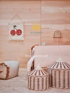 Cesta de Almacenamiento de Mimbre y Cuerda de Papel con Diseño de Carpa de Circo, Organizador de Juguetes para Niños, Precio Económico - Product Image 4