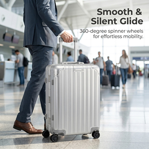 Maleta <span class=keywords><strong>de</strong></span> Viaje <span class=keywords><strong>de</strong></span> Aleación <span class=keywords><strong>de</strong></span> Aluminio y Magnesio con Candado TSA, 4 Ruedas Giratorias, Maleta <span class=keywords><strong>de</strong></span> Mano Metálica para <span class=keywords><strong>Viajes</strong></span> <span class=keywords><strong>de</strong></span> Negocios - Product Image 6
