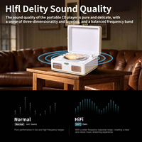 Lecteur CD Bluetooth rétro en bois, directement de l'usine, anti-sauts, avec haut-parleur stéréo intégré, télécommande, pour la maison et la chambre.