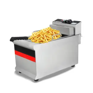 Mutfak kullanımı 6L + 6L çift tank gaz fritöz patates kızartma makinesi tavuk donut fritözü restoran ekipmanları