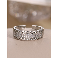 Bague géométrique en zircon kaléidoscope trèfle à quatre feuilles, laiton plaqué or 18 carats, design vintage hip-hop, pour femme, idéale pour les occasions festives