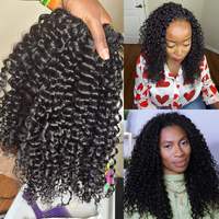 Extensions de cheveux humains au crochet en gros, lots de mèches invisibles à nœuds miracle, naturelles, crépues, pré-bouclées, tresses brésiliennes bouclées au crochet