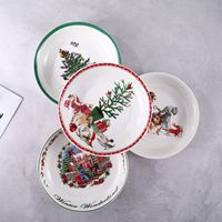 Ensemble d'assiettes en céramique pour le Nouvel An, assiettes de Noël