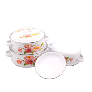 Ensemble de batterie de cuisine <span class=keywords><strong>en</strong></span> <span class=keywords><strong>fonte</strong></span> antiadhésive personnalisée pré-assaisonnée Four hollandais avec revêtement <span class=keywords><strong>en</strong></span> céramique émaillée Marmites et casserole - Product Image 5