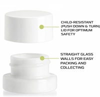 Pot de crème de luxe 5ml 7ml 9ml, en céramique blanche opale ronde, emballage pour crème de soin de la peau, pots en verre à l'épreuve des enfants pour concentrés