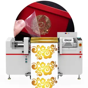 Plotter de impressão digital em folha de ouro para garrafas, rolos de garrafas, etiquetas coloridas, rolos de cristal, filme Dtf UV de 60 cm