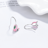 Boucles d'oreilles pendantes en résine en forme de tulipe, en argent sterling 925, avec crochet