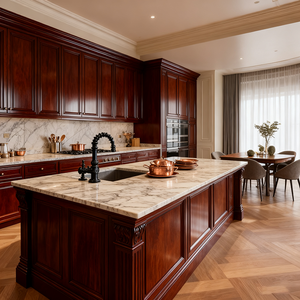 Godi tự nhiên Millwork đảo trắng Tường các nhà sản xuất rắn gỗ sang trọng đựng thức ăn cổ điển tủ bếp truyền thống - Product Image 3