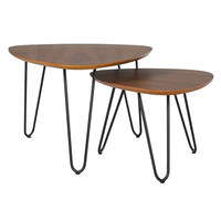 Mi siècle épingle à cheveux moderne table basse salon nidification noyer table basse et ensemble meuble tv