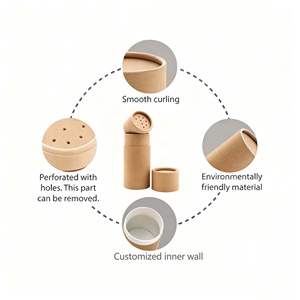 Tubo de coctelera de especias de cartón de grado alimenticio biodegradable, contenedor de condimentos, contenedor de embalaje de mezclas de polvo de papel - Product Image 4