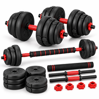 Ensemble de poids réglables de 20 kg, haltères détachables, barre de musculation, kettlebell, combo en fonte, équipement de musculation pour la salle de sport