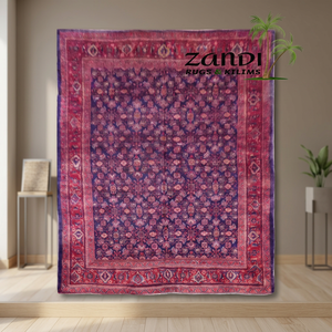 Sirdjan Semi Antique Hand Knotted Persian Tabriz Rugs Traditional Floral Natural Vegetable <b>Dyes</b> <b>Wool</b> Red 12'4 & 9'6 - Product Image 3