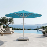 Parasol de terrasse rond en aluminium extra large de 8 m, vente chaude d'usine, ombrage extérieur commercial, taille personnalisée, parasol d'extérieur américain