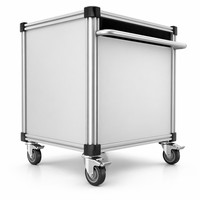 Chariot de transport de livres mobile personnalisé avec poignée en acier inoxydable, plateau en aluminium, capacité de 80 livres, roulettes verrouillables pour bibliothèque scolaire