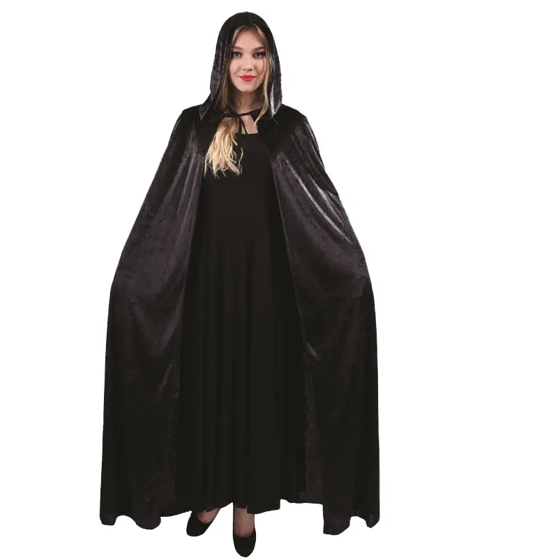 Frauen Mysterious Cloak Kostüm Karneval Party Multi color Long Velvet Hooded Cape Kostüm für Erwachsene