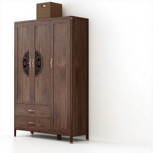Nouvelle armoire en bois massif de style chinois pour petits appartements avec deux portes pour le stockage dans la chambre à coucher - Product Image 2