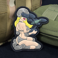 Offre Spéciale nouvelle fille patchs en caoutchouc souple en gros mignon dessin animé beauté UAV Silicone Applique LOGO personnalisé patch en PVC vierge avec sac