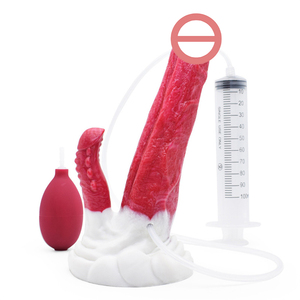 Dubbelkoppige zachte waterdichte dildo met water spray afrodisiacum mannelijke vrouwelijke seksspeeltjes voor vrouwen orgasme reiniging klysma penis - Product Image 5