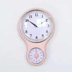 2023 Modern Vintage Quartz Alarm Timer Wall Clock Kitchen Room Decor Digital Clocks Home Decorate