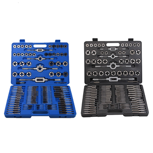 Ensemble de 110 pièces de tarauds et filières métriques en acier allié, kit d'outils de filetage pour la réparation de vis en acier et le taraudage, dans une boîte de rangement - Product Image 1