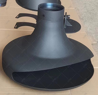 Cheminée d'angle décorative extérieure pour hôtel, style américain personnalisé, en acier au carbone et peinture noire résistante à la chaleur, moderne, pour brûler du bois