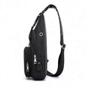 2025 Hot Selling Fashion Men Shoulder Chest Motorcycle Bike Sling Bag Zipper Closure Custom Logo Usb Anti Theft Crossbody Bag - Product Image 5