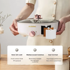 Xách tay mini điện rang Pan điện Ramen nồi nấu ăn nhanh đa chức năng không dính lớp phủ kim loại điện Chảo - Product Image 4