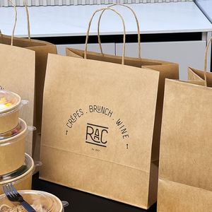 Bolsas de Papel Kraft Marrón Biodegradables, Reciclables y Desechables para Comida para Llevar, Restaurantes y Almuerzos, Personalizadas al por Mayor - Product Image 3