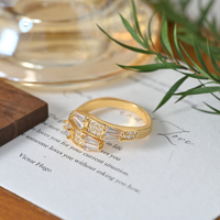 Bague ajustable en forme de serpent géométrique plaqué or 18 carats avec zircone cubique, élégante et remarquable pour femme