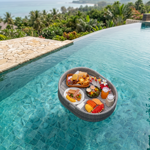 Bandeja Flotante de Ratán Hecha a Mano, Reciclable y Ecológica para Servir en Piscinas, Hoteles y Villas, Ideal para Desayunos en Bali - Product Image 3