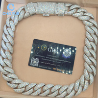 Chaîne cubaine 23MM en argent sterling 925, entièrement sertie de moissanite VVS, style hip-hop, collier tendance