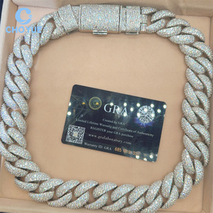 23MM Iced Out VVS Moissanite Diamond Cuban Link Chain Buss <b>Down</b> Hip Hop 925 Sterling Silver Hip Hop Style Trend Jewelry Necklace - Product Image 6