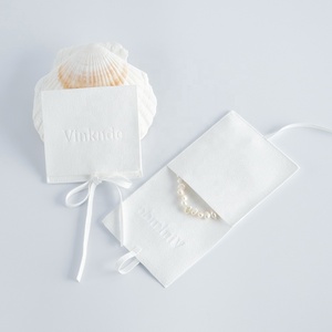 6*6 cm White Microfiber <b>Envelope</b> Velvet Pouches Small Jewelry Storage <b>Gift</b> Packaging Bags for Earrings Ring Bracelet Necklace - Product Image 5