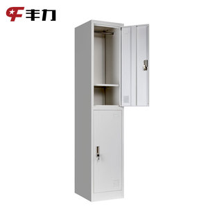 Armoire métallique simple à 2 portes pour vêtements, type casier, économique - Product Image 2